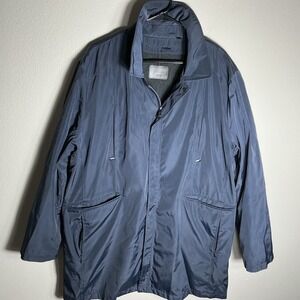 Tumi Jacket Mens XL Navy Blue Big and Tall Fleece Lined Tech Car Coat Travel